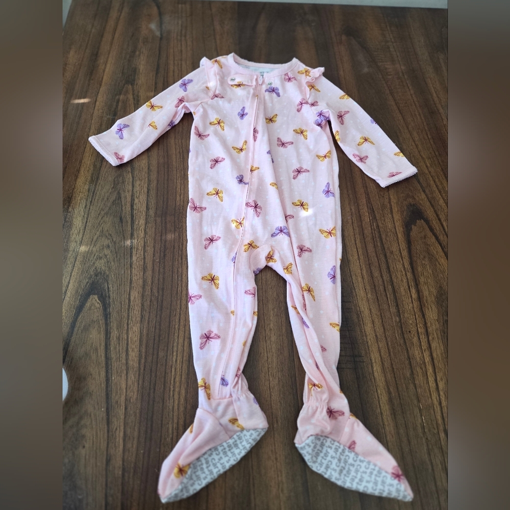 Carter's Pink and Purple Butterfly Footie 18 Months